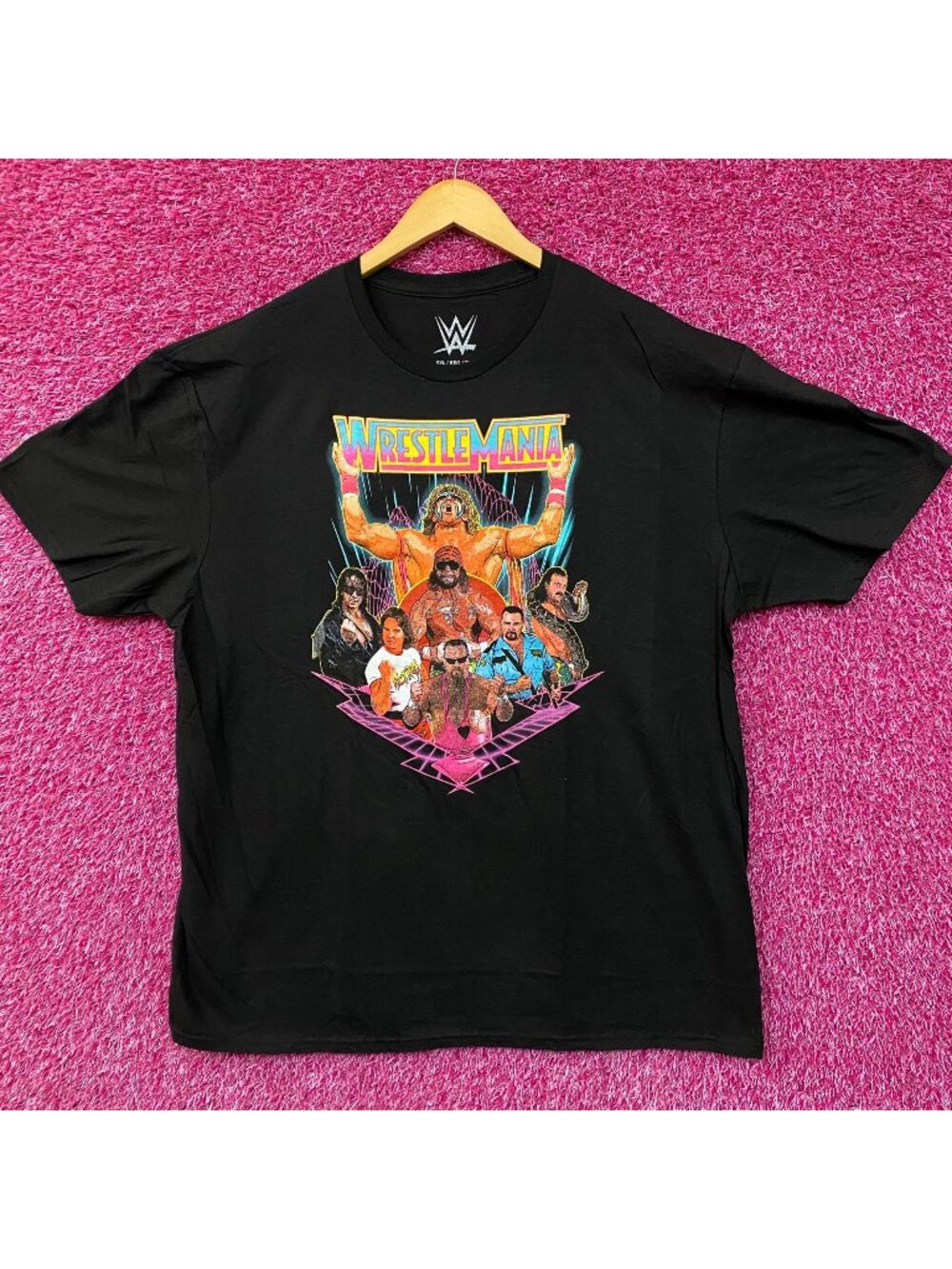 WWE Wrestlemania Wrestler Retro Poster T-Shirt 2XL